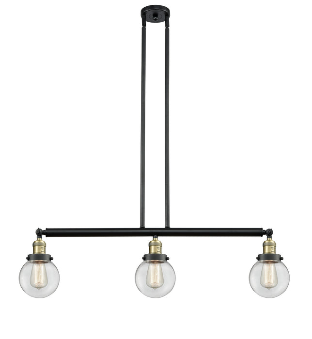 Innovations 213-BAB-G202-6 Three Light Island Pendant, Black Antique Brass