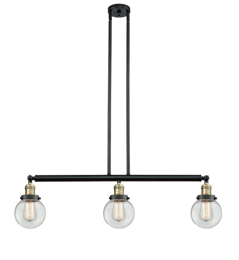Innovations 213-BAB-G202-6-LED LED Island Pendant, Black Antique Brass