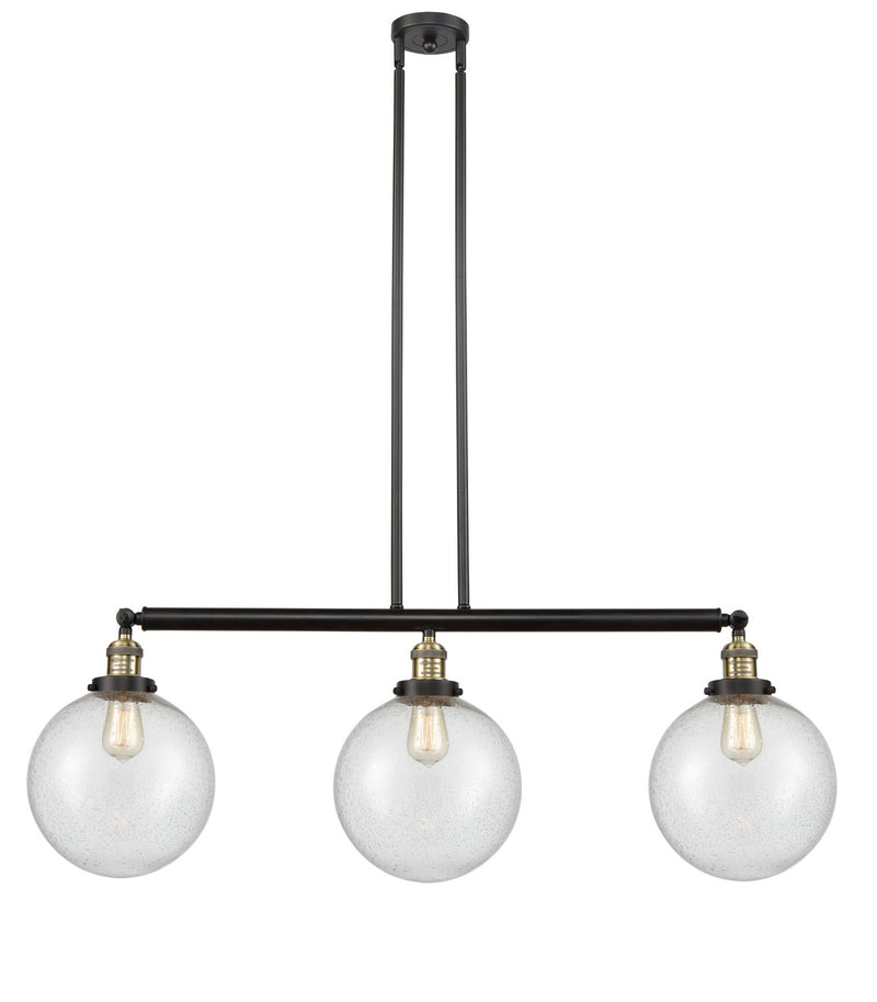Innovations 213-BAB-G204-10 Three Light Island Pendant, Black Antique Brass