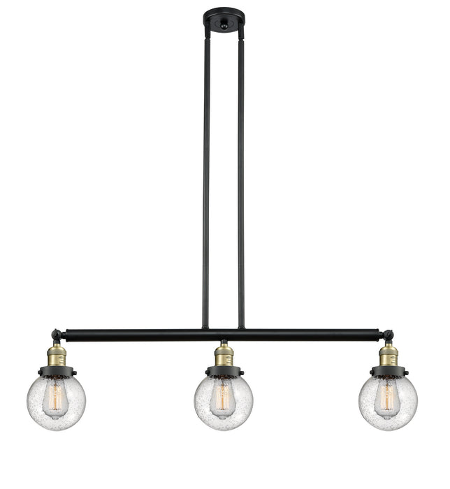 Innovations 213-BAB-G204-6 Three Light Island Pendant, Black Antique Brass