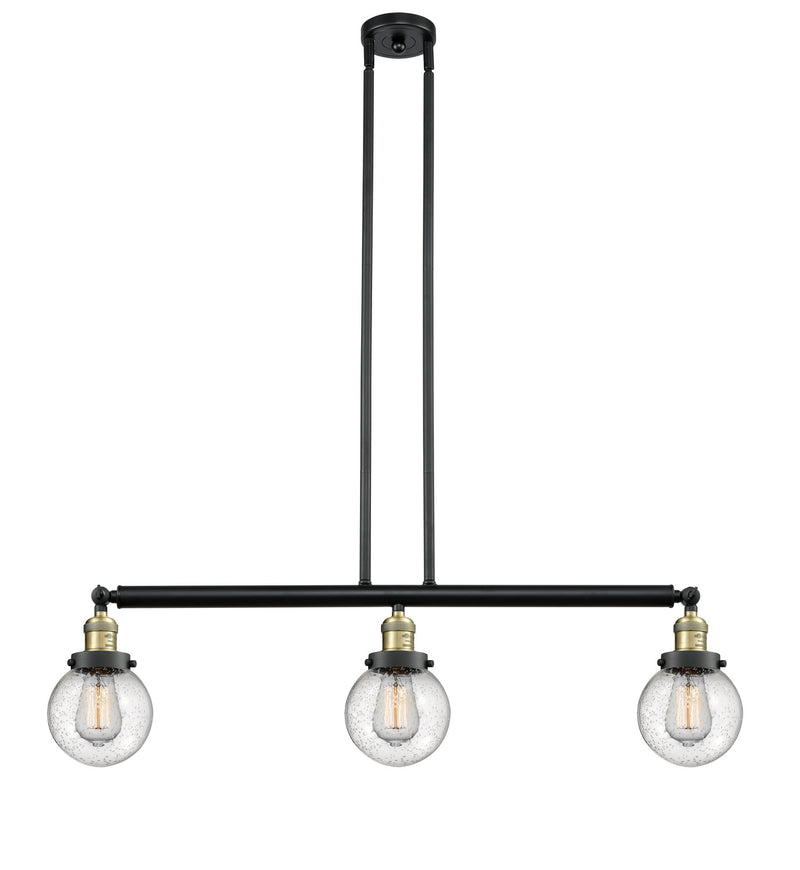 Innovations 213-BAB-G204-6-LED LED Island Pendant, Black Antique Brass