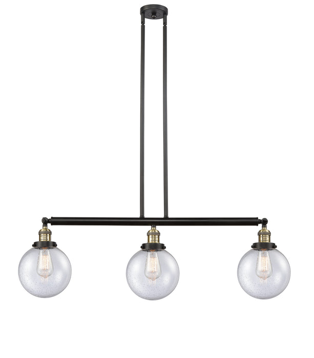 Innovations 213-BAB-G204-8 Three Light Island Pendant, Black Antique Brass
