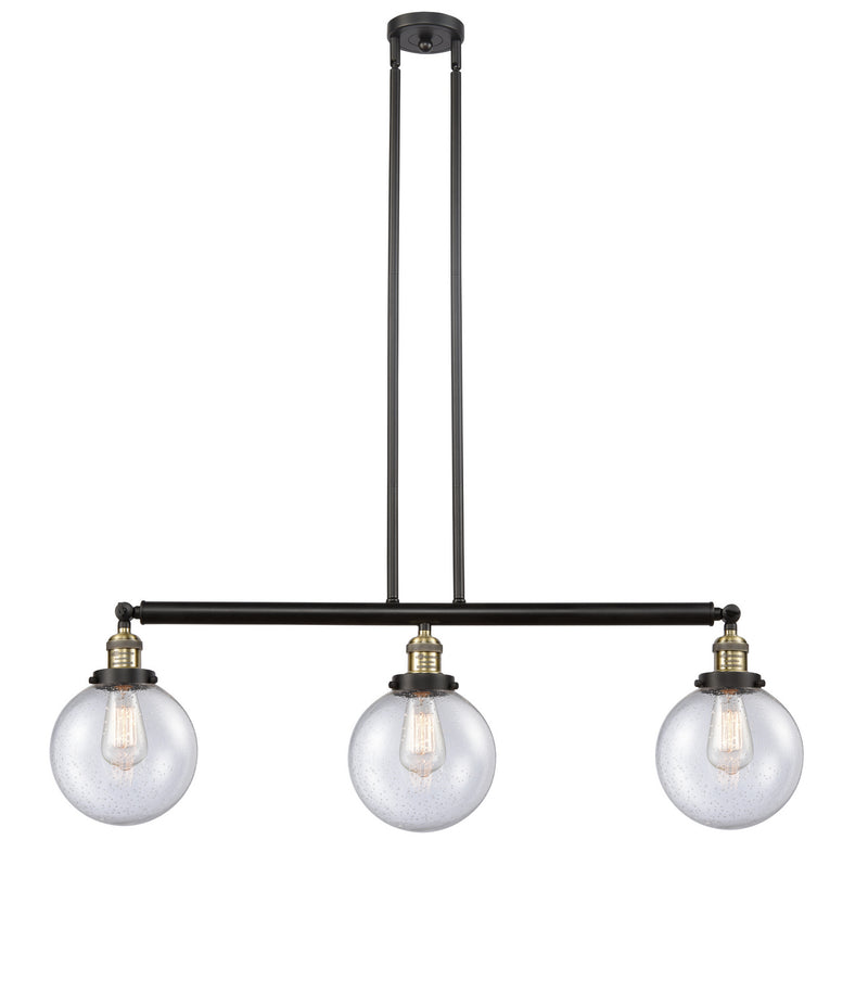 Innovations 213-BAB-G204-8-LED LED Island Pendant, Black Antique Brass