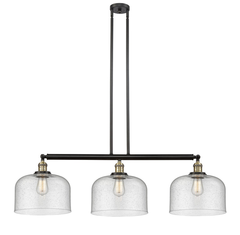 Innovations 213-BAB-G74-L Three Light Island Pendant, Black Antique Brass