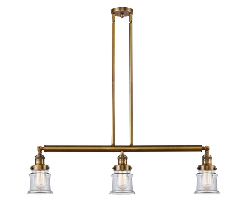 Innovations 213-BB-G182S Three Light Island Pendant, Brushed Brass