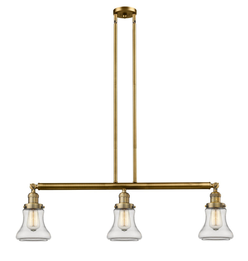 Innovations 213-BB-G192 Three Light Island Pendant, Brushed Brass