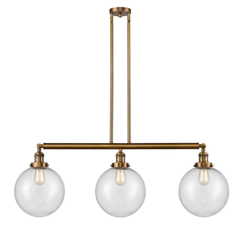 Innovations 213-BB-G204-10 Three Light Island Pendant, Brushed Brass