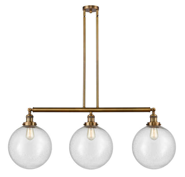Innovations 213-BB-G204-12 Three Light Island Pendant, Brushed Brass