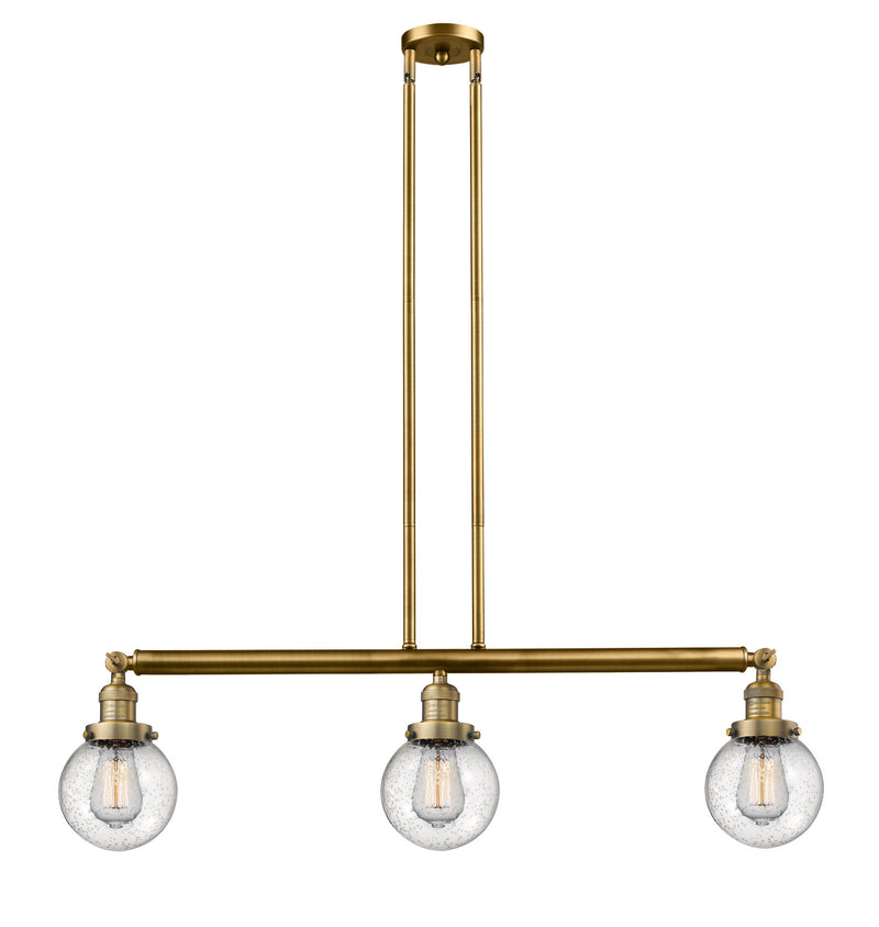 Innovations 213-BB-G204-6-LED LED Island Pendant, Brushed Brass