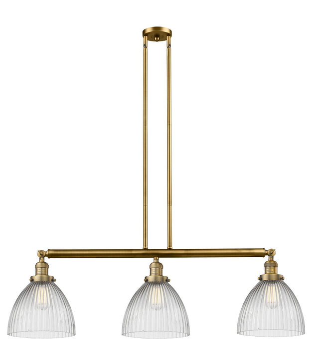 Innovations 213-BB-G222 Three Light Island Pendant, Brushed Brass