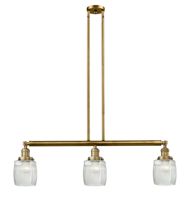 Innovations 213-BB-G302 Three Light Island Pendant, Brushed Brass