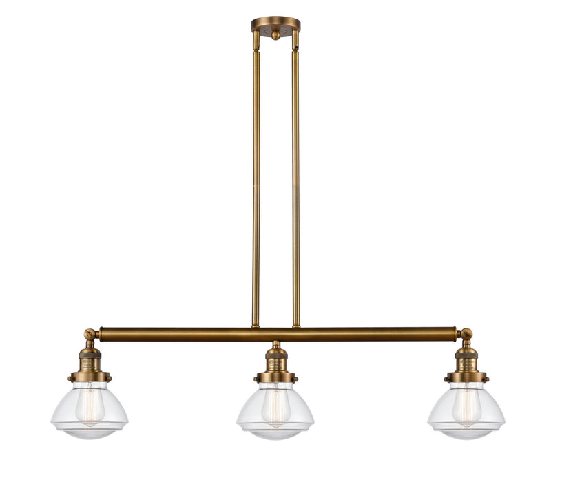Innovations 213-BB-G322 Three Light Island Pendant, Brushed Brass