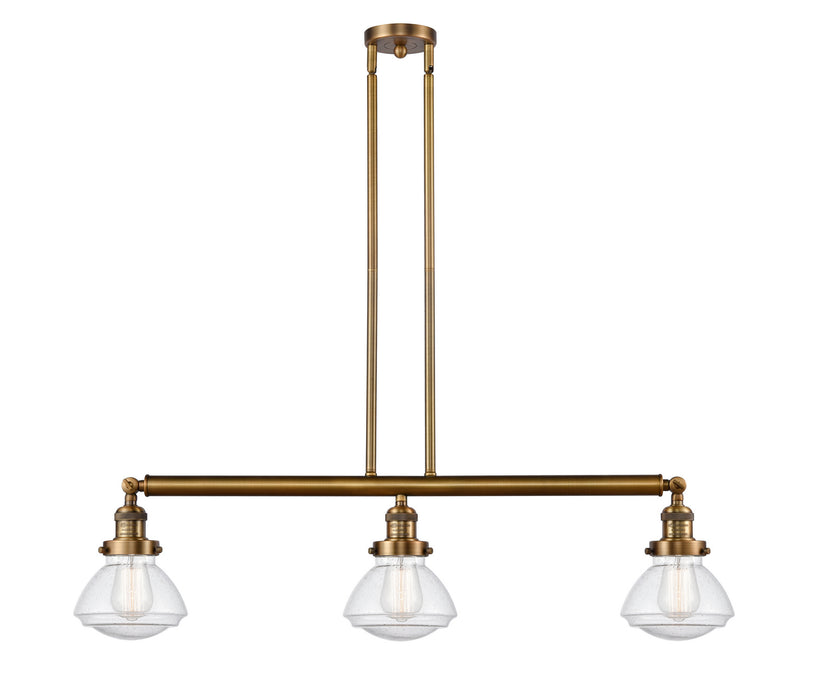 Innovations 213-BB-G324 Three Light Island Pendant, Brushed Brass