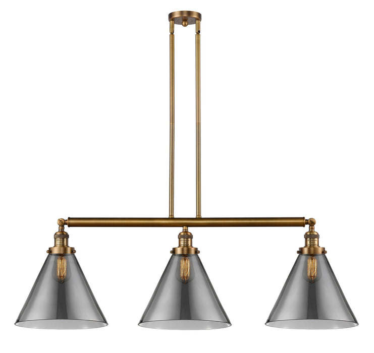 Innovations 213-BB-G43-L Three Light Island Pendant, Brushed Brass