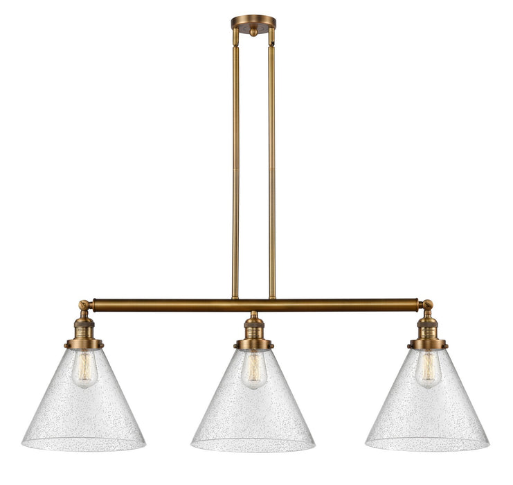 Innovations 213-BB-G44-L Three Light Island Pendant, Brushed Brass