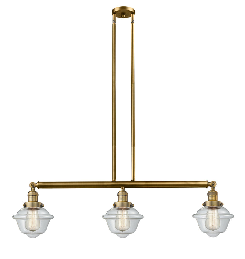 Innovations 213-BB-G532 Three Light Island Pendant, Brushed Brass