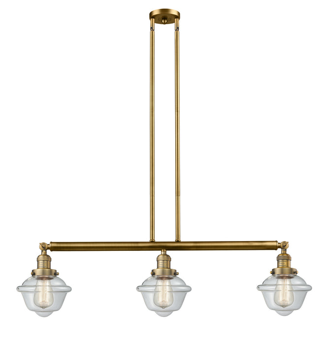 Innovations 213-BB-G532 Three Light Island Pendant, Brushed Brass