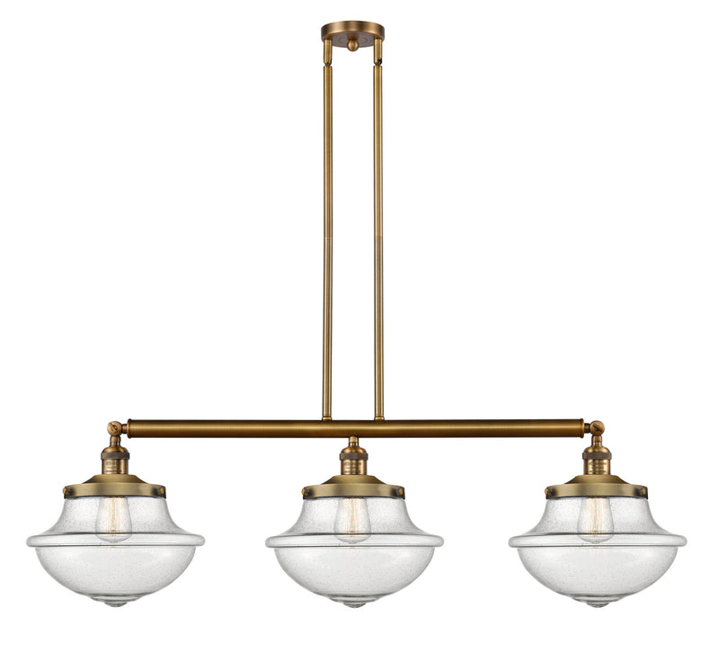 Innovations 213-BB-G544 Three Light Island Pendant, Brushed Brass