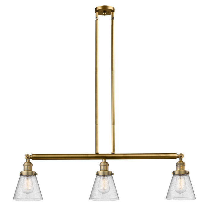 Innovations 213-BB-G64 Three Light Island Pendant, Brushed Brass