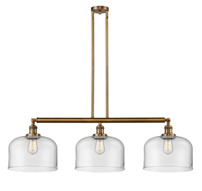 Innovations 213-BB-G72-L Three Light Island Pendant, Brushed Brass