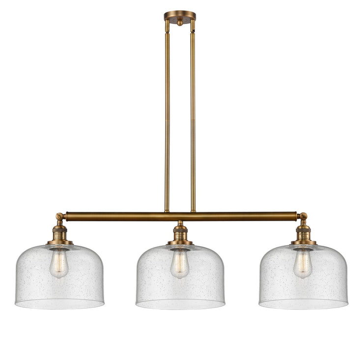 Innovations 213-BB-G74-L Three Light Island Pendant, Brushed Brass