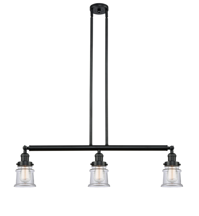 Innovations 213-BK-G182S Three Light Island Pendant, Matte Black