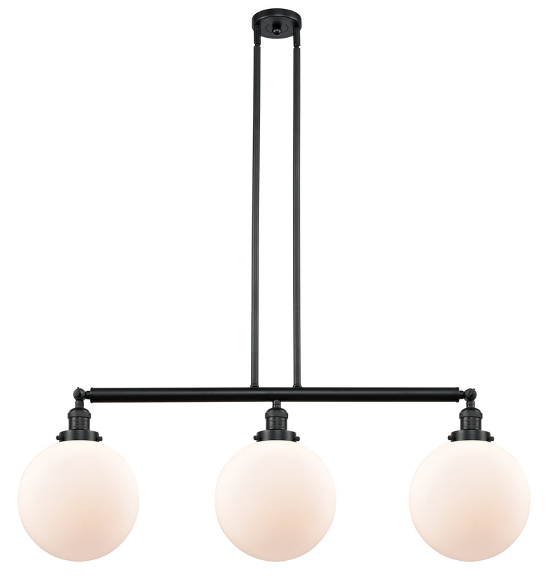Innovations 213-BK-G201-10 Three Light Island Pendant, Matte Black