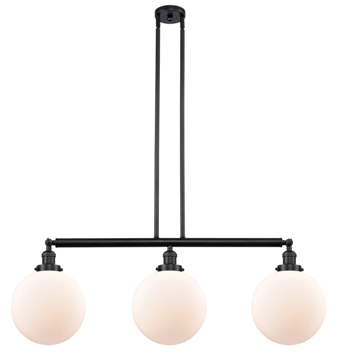 Innovations 213-BK-G201-10 Three Light Island Pendant, Matte Black