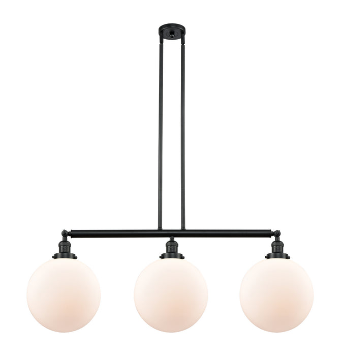 Innovations 213-BK-G201-12 Three Light Island Pendant, Matte Black