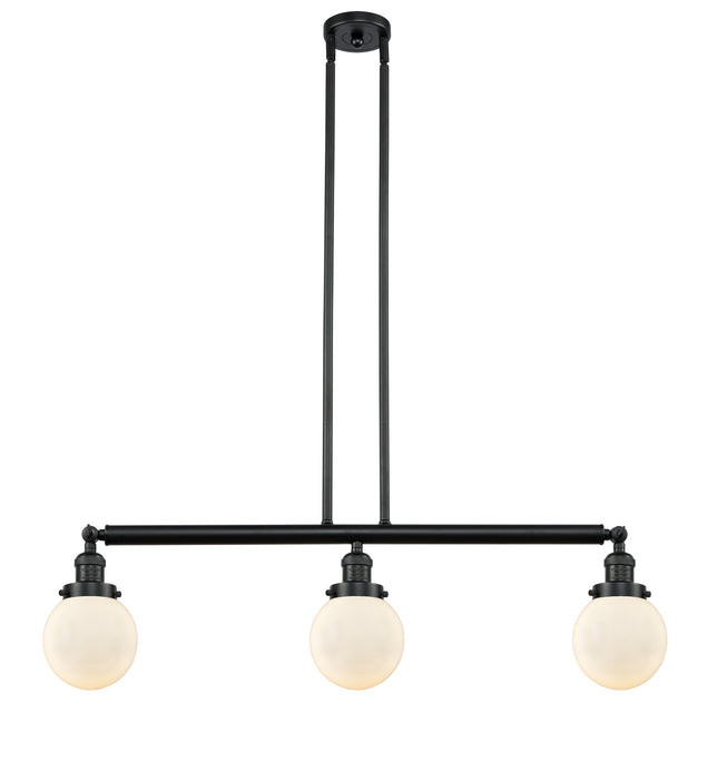 Innovations 213-BK-G201-6 Three Light Island Pendant, Matte Black