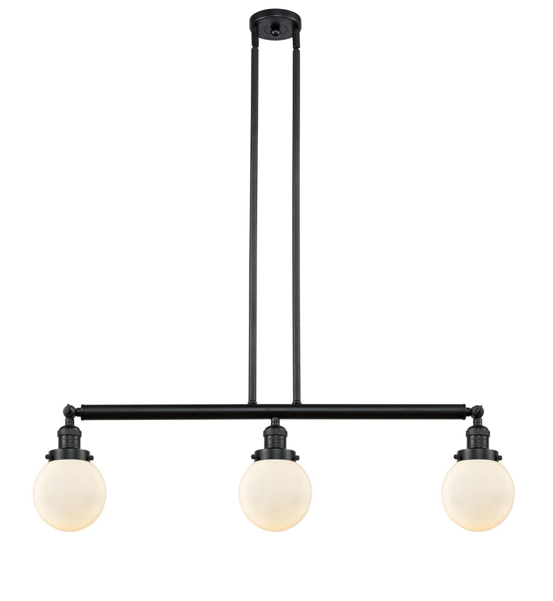 Innovations 213-BK-G201-6-LED LED Island Pendant, Matte Black