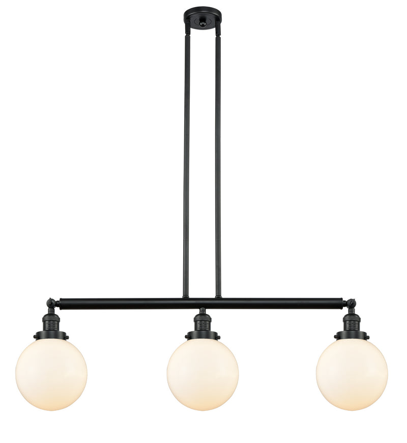 Innovations 213-BK-G201-8 Three Light Island Pendant, Matte Black
