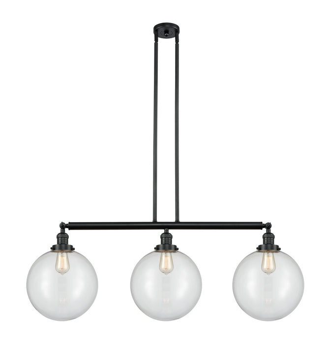 Innovations 213-BK-G202-12 Three Light Island Pendant, Matte Black