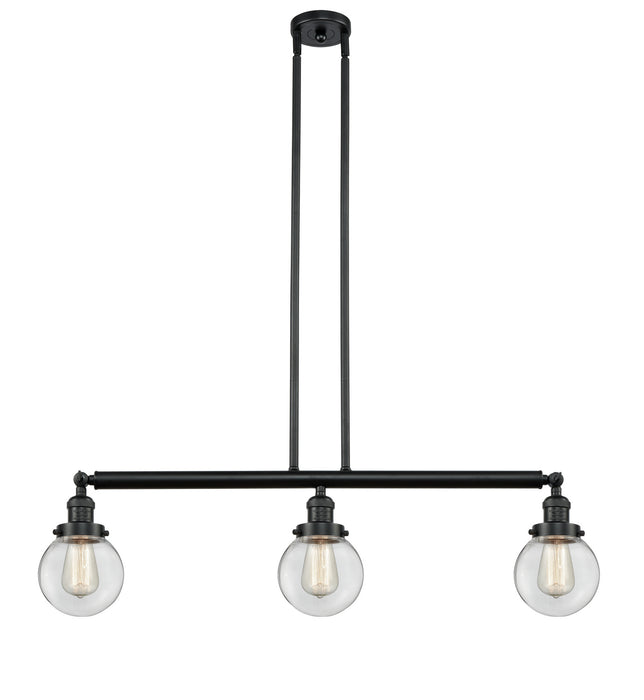 Innovations 213-BK-G202-6 Three Light Island Pendant, Matte Black