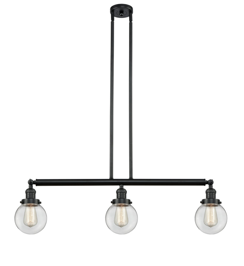 Innovations 213-BK-G202-6-LED LED Island Pendant, Matte Black