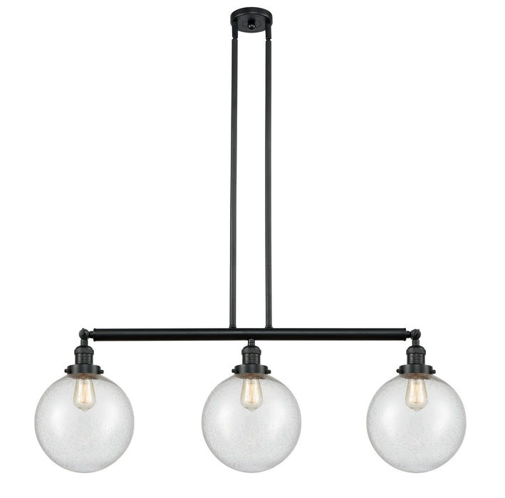 Innovations 213-BK-G204-10 Three Light Island Pendant, Matte Black