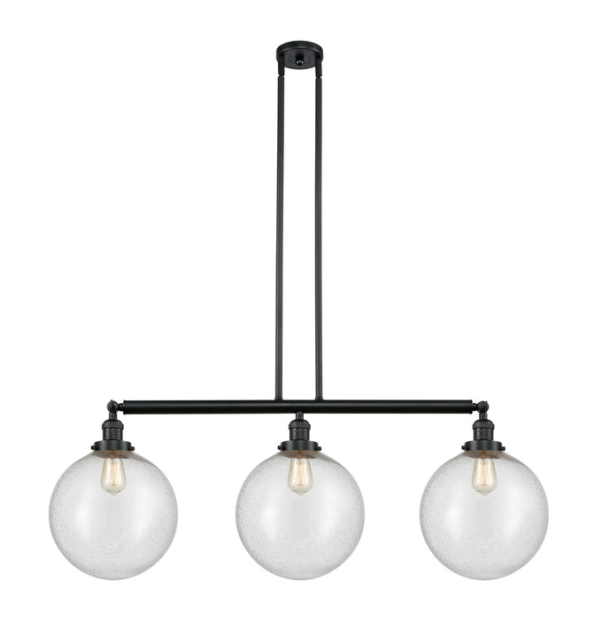 Innovations 213-BK-G204-12 Three Light Island Pendant, Matte Black