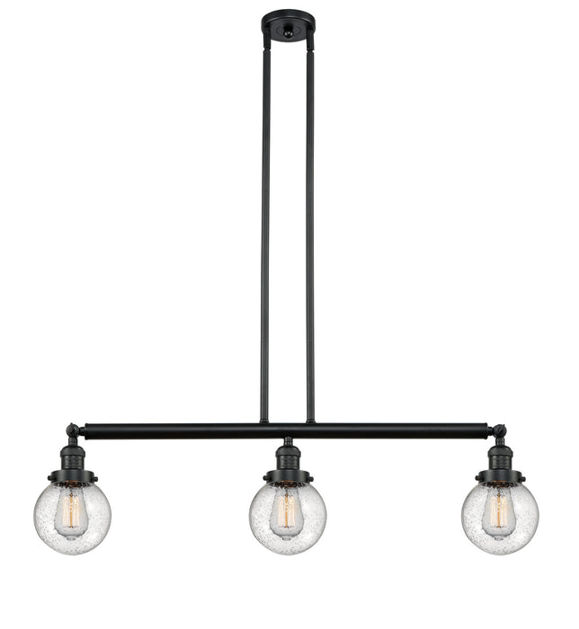 Innovations 213-BK-G204-6 Three Light Island Pendant, Matte Black