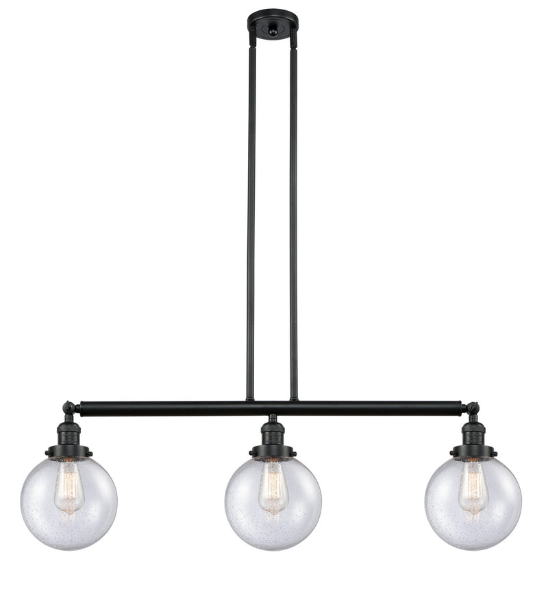 Innovations 213-BK-G204-8-LED LED Island Pendant, Matte Black