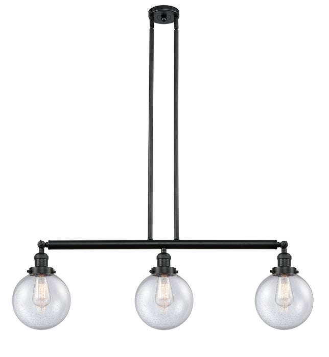 Innovations 213-BK-G204-8-LED LED Island Pendant, Matte Black