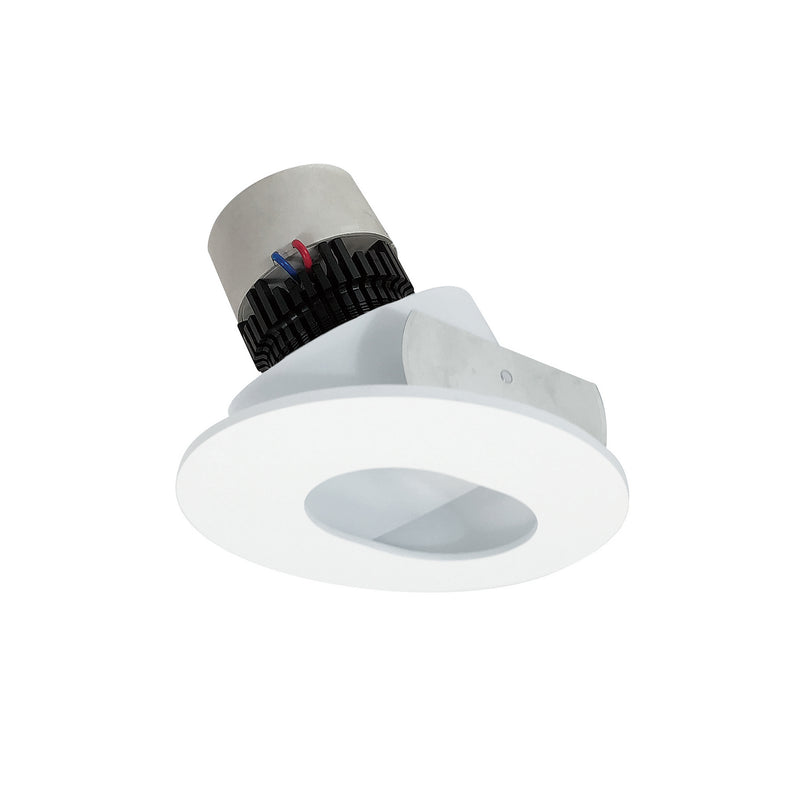 Nora Lighting NPR-4RSLCDXMPW Adjustable Trim, Matte Powder White Slot Aperture / Matte Powder White Flange