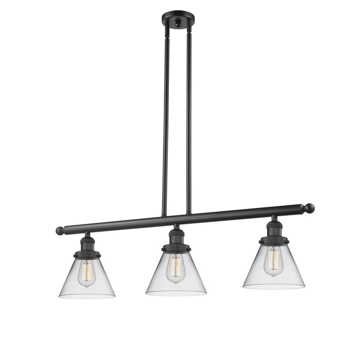 Innovations 213-BK-G42 Three Light Island Pendant, Matte Black