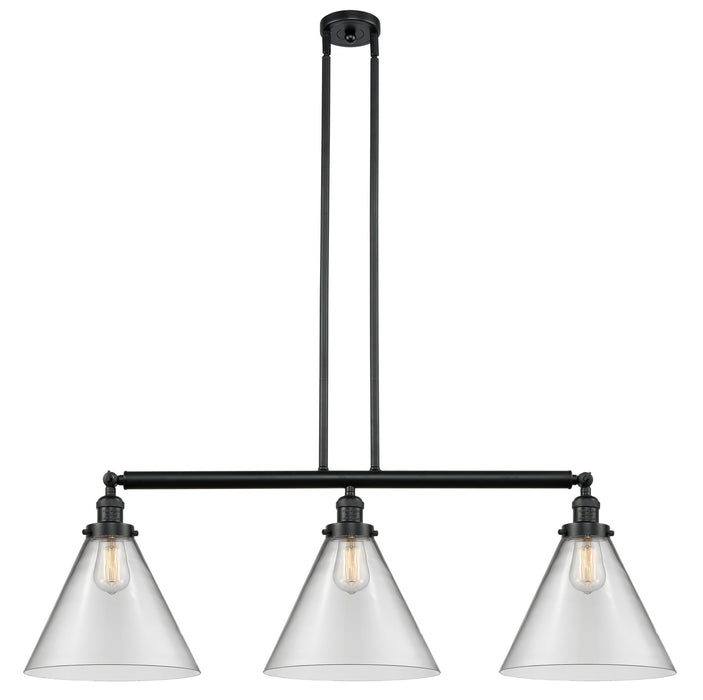 Innovations 213-BK-G42-L Three Light Island Pendant, Matte Black