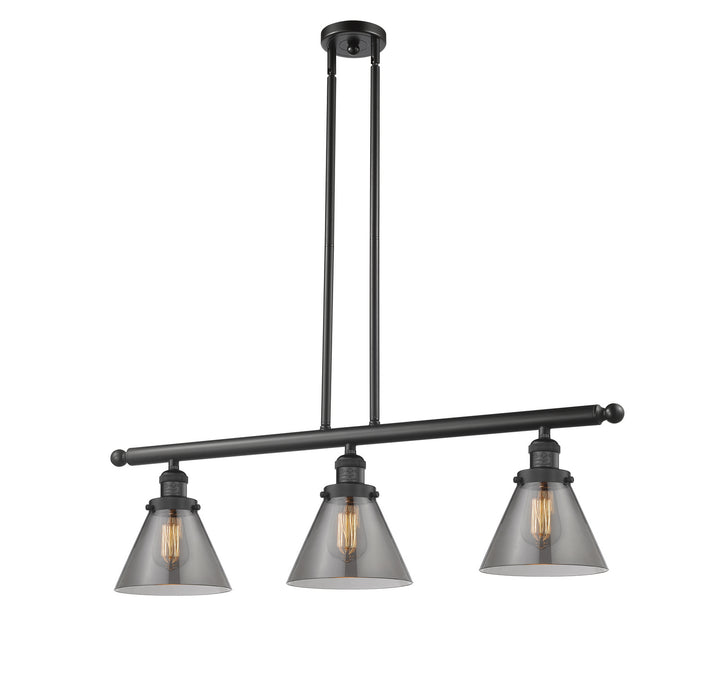 Innovations 213-BK-G43 Three Light Island Pendant, Matte Black