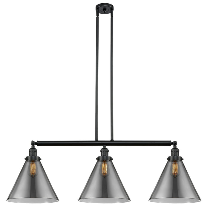 Innovations 213-BK-G43-L Three Light Island Pendant, Matte Black