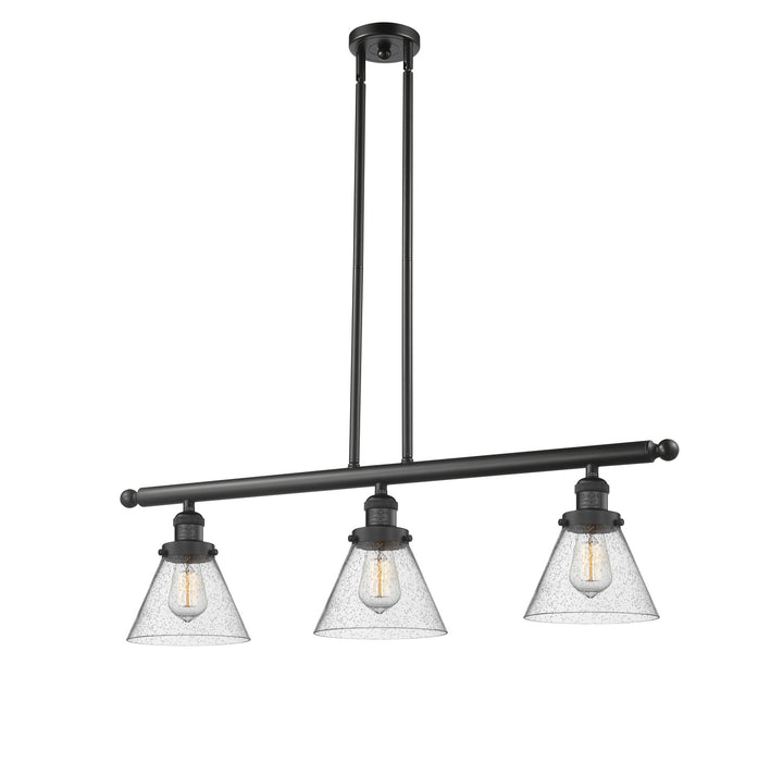 Innovations 213-BK-G44 Three Light Island Pendant, Matte Black