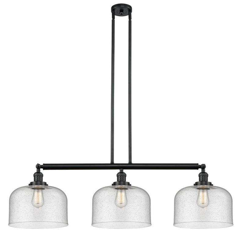 Innovations 213-BK-G74-L Three Light Island Pendant, Matte Black