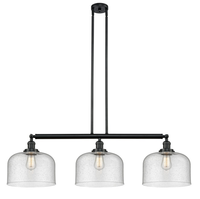 Innovations 213-BK-G74-L Three Light Island Pendant, Matte Black