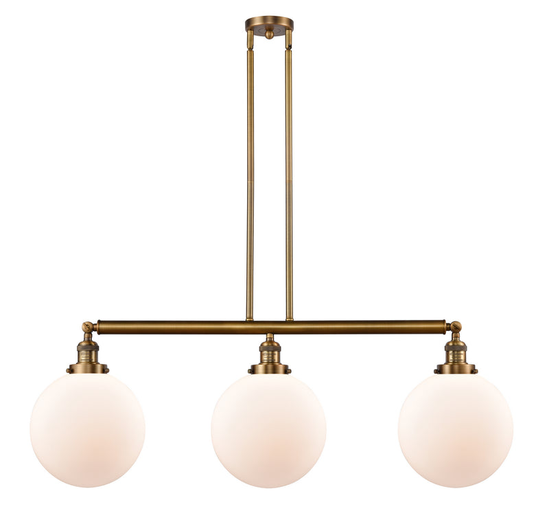 Innovations 213-BB-G201-10 Three Light Island Pendant, Brushed Brass