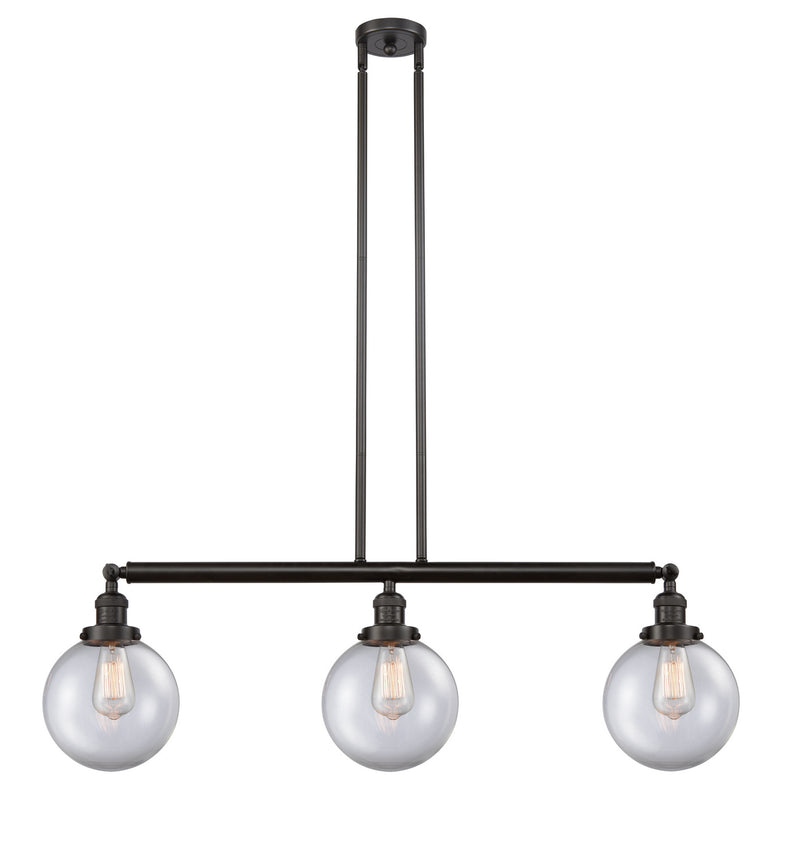 Innovations 213-OB-G202-8 Three Light Island Pendant, Oil Rubbed Bronze